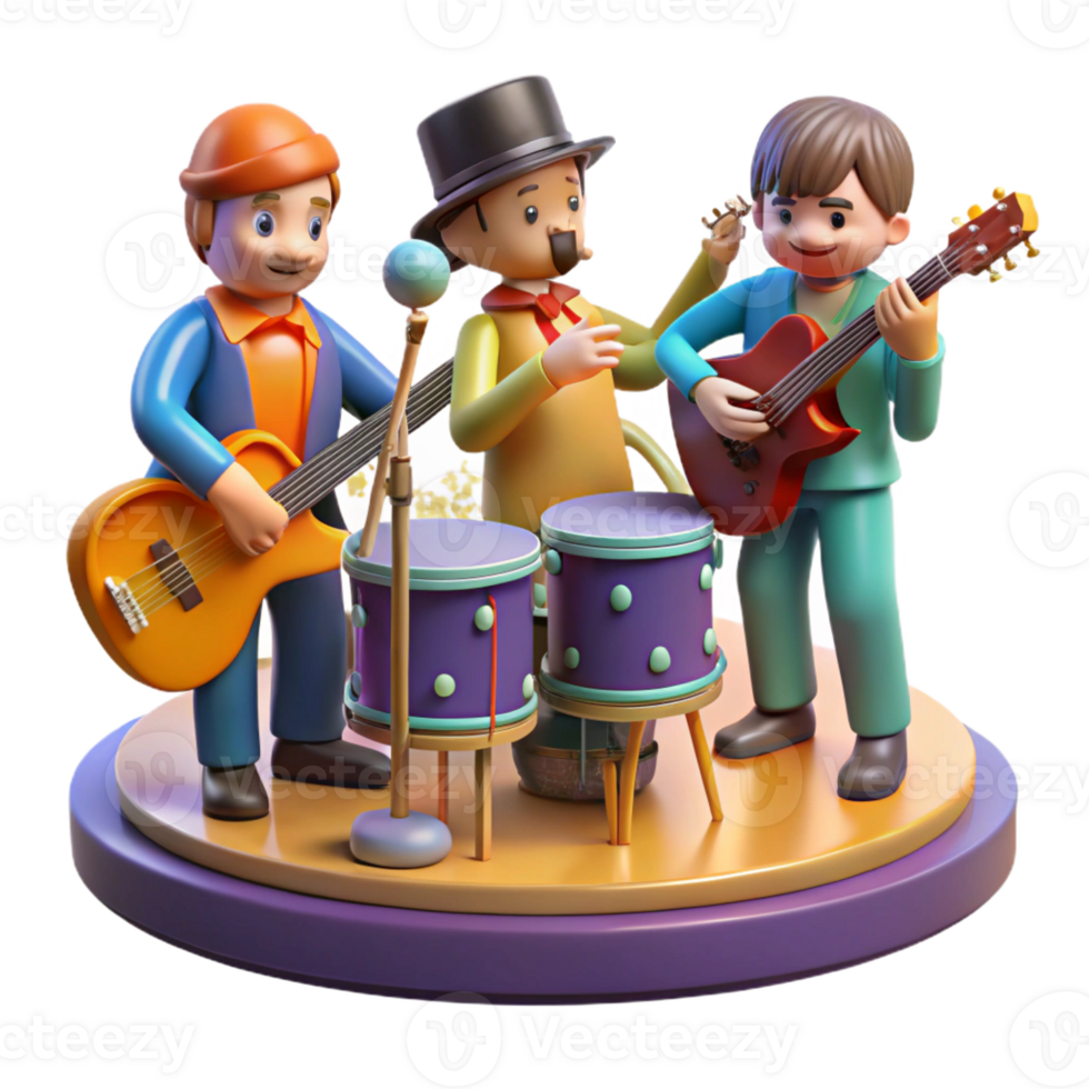 vibrant abstract A Whimsical Band of Traveling Musicians Pl genuine png