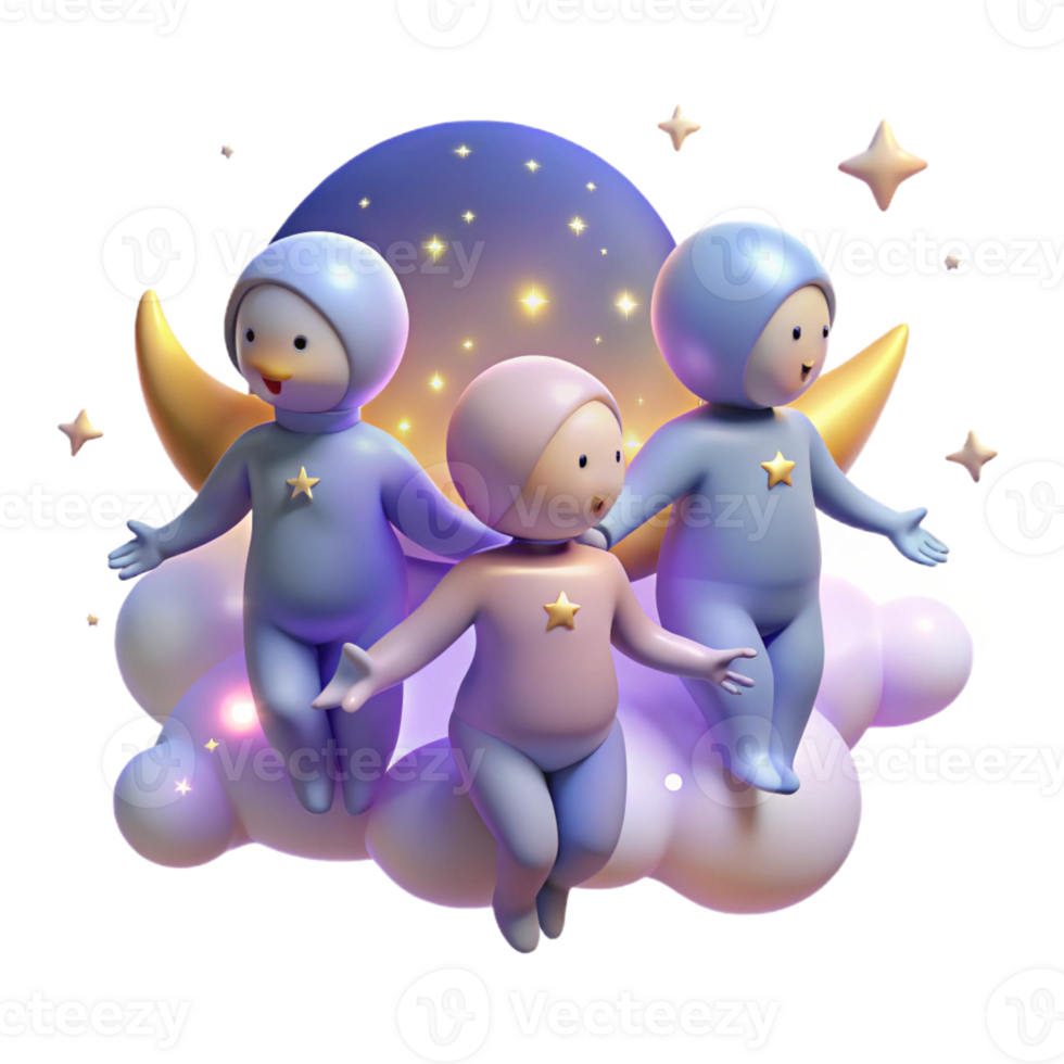 stunning rustic A Group of Celestial Beings Floating Amon high quality png