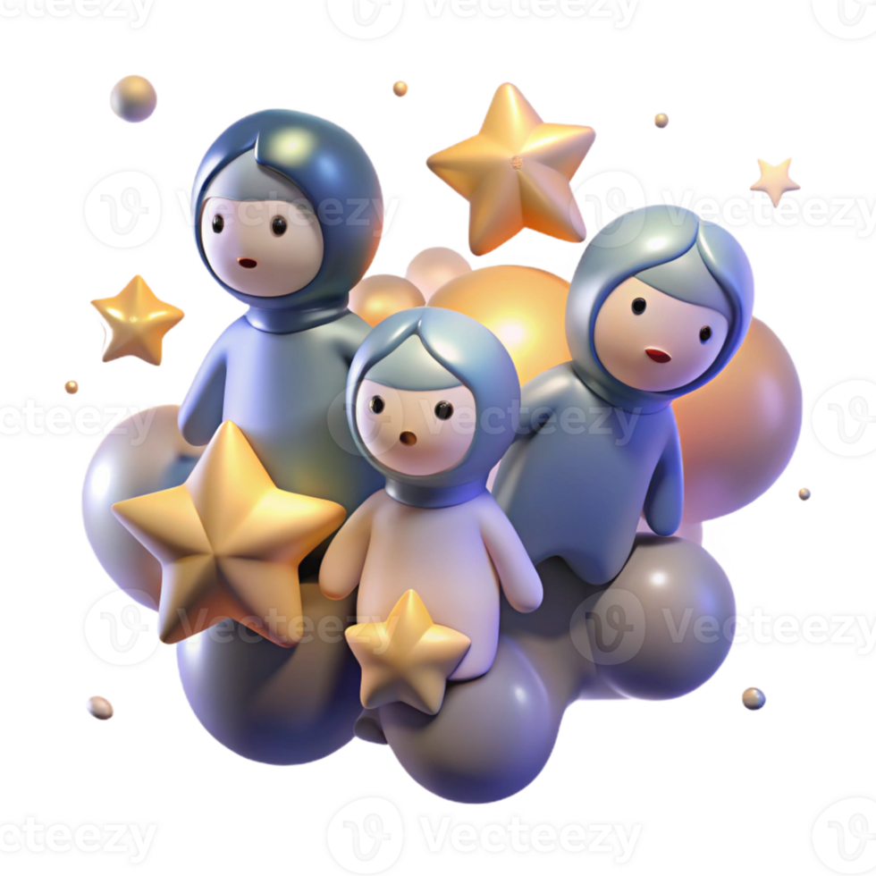 impressive artistic A Group of Celestial Beings Floating Amon original png