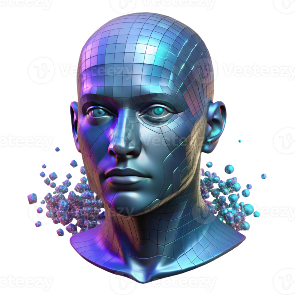 beautiful artistic A Holographic Projection of a Human Face professional png