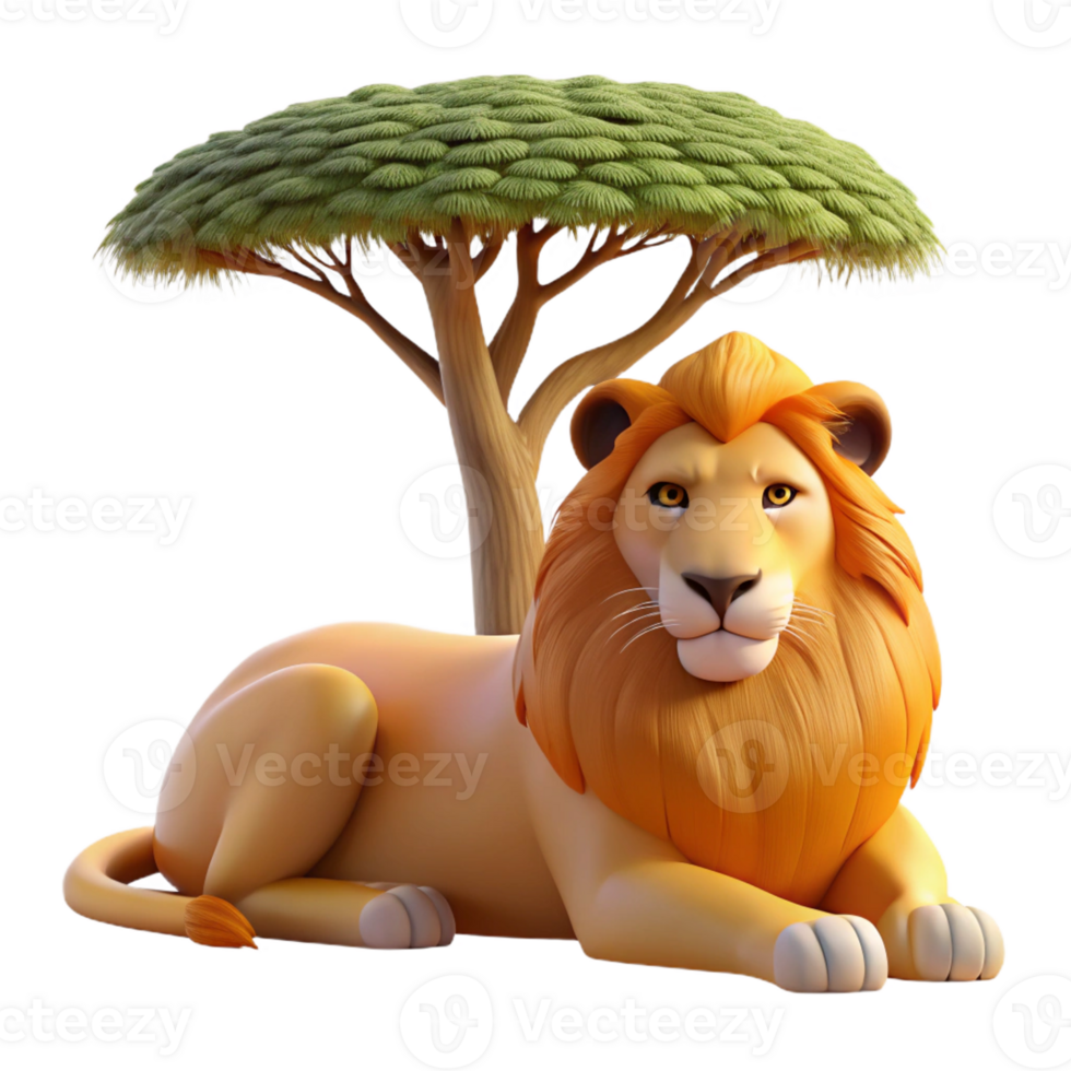 beautiful modern A Regal Lion Pride Resting Beneath the Shad png