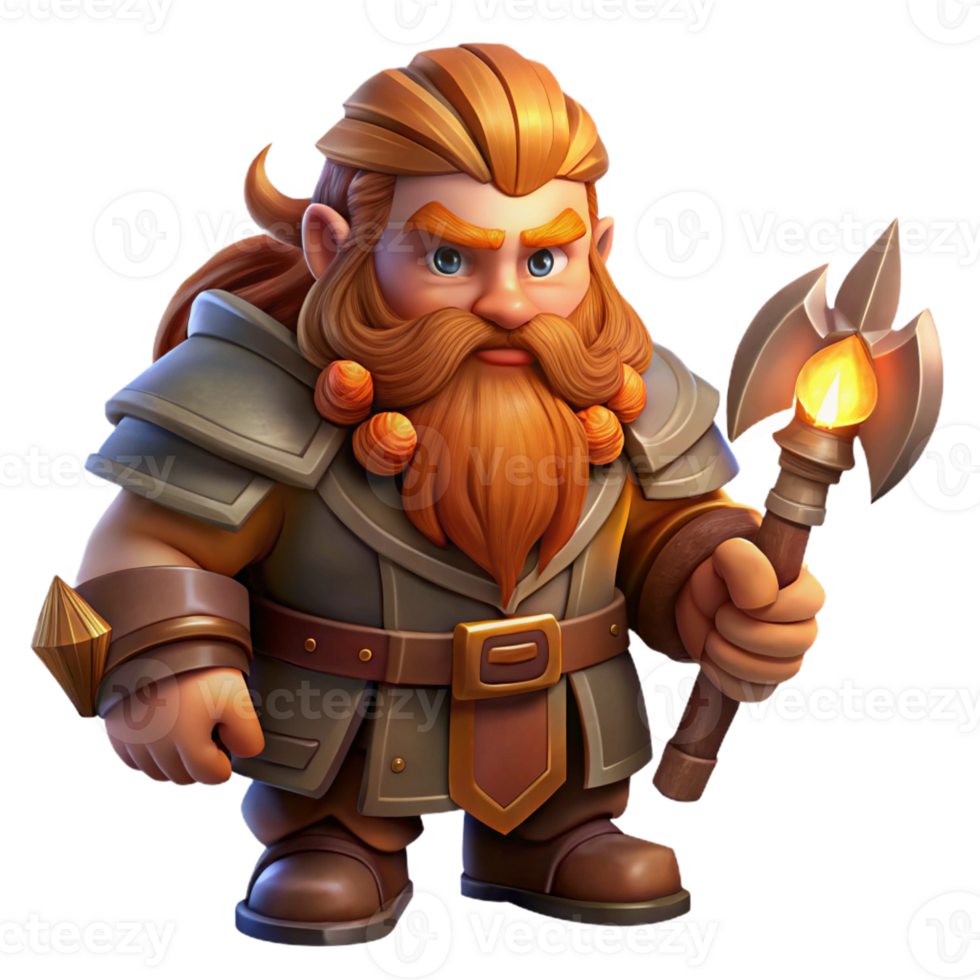 magnificent abstract Portrait of a Fantasy Dwarf with a Long professional png
