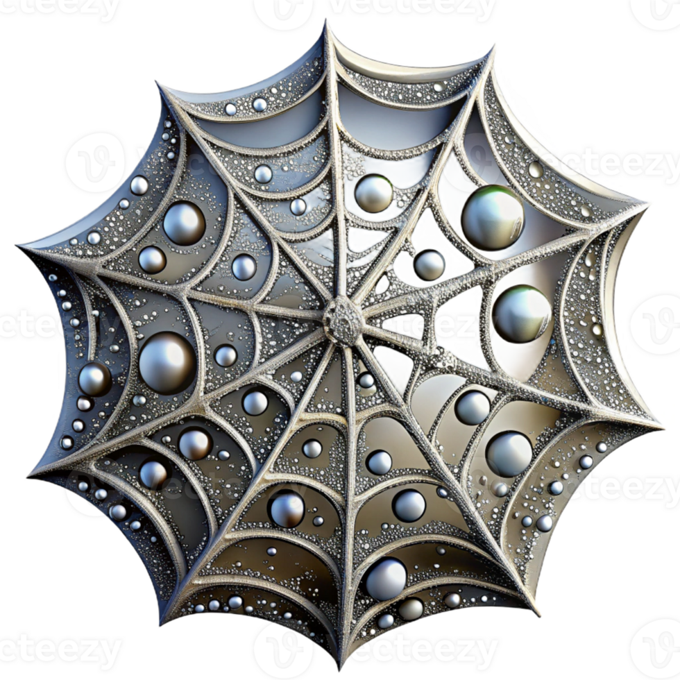 impressive modern A Close Up of a Spiderweb Covered in Dew premium png
