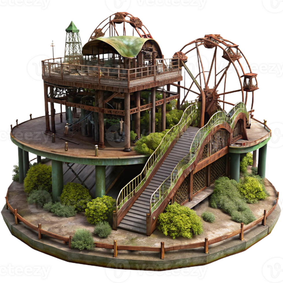 extraordinary creative An Abandoned Amusement Park Overcast Sk professional png