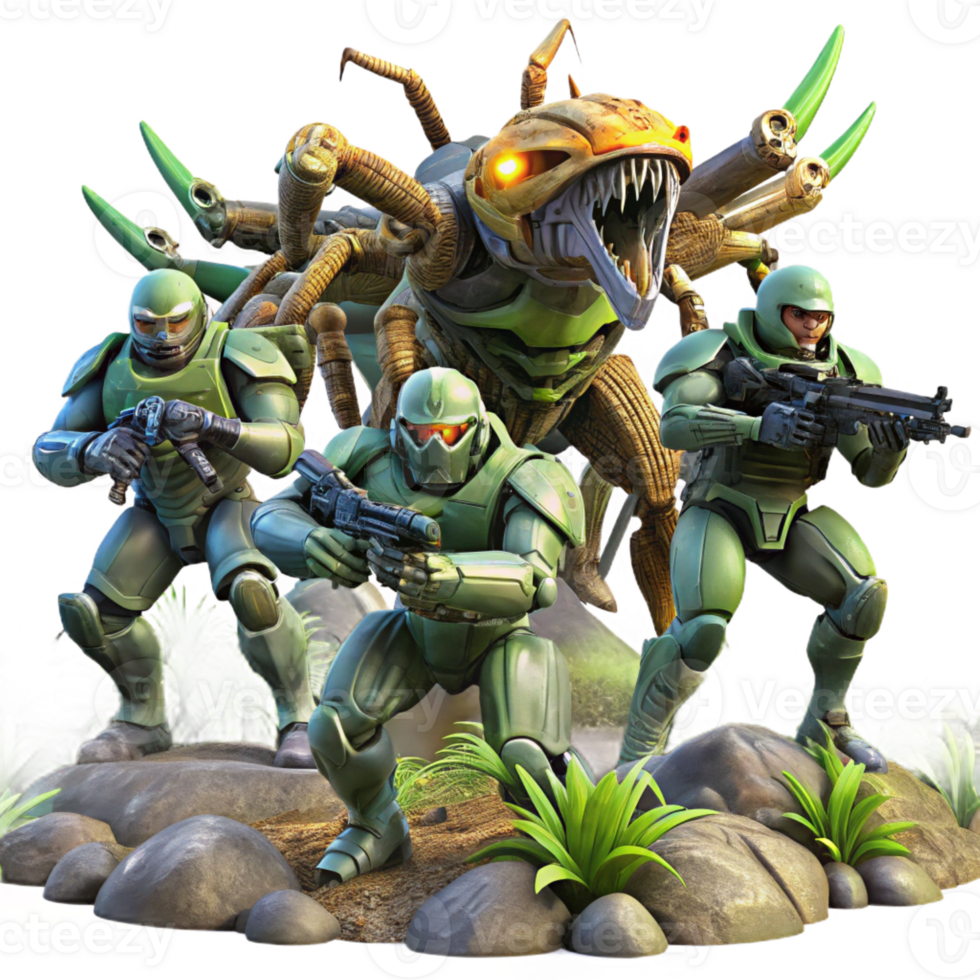 extraordinary abstract A Group of Space Marines Armed with Futur professional png