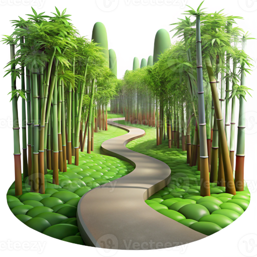 magnificent abstract A Winding Path Through a Lush Green Bam 4K png