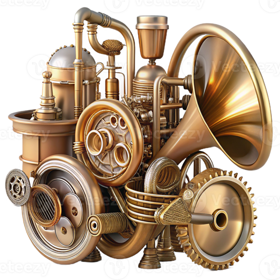 magnificent minimalist A Group of Steampunk Musical Instruments original png