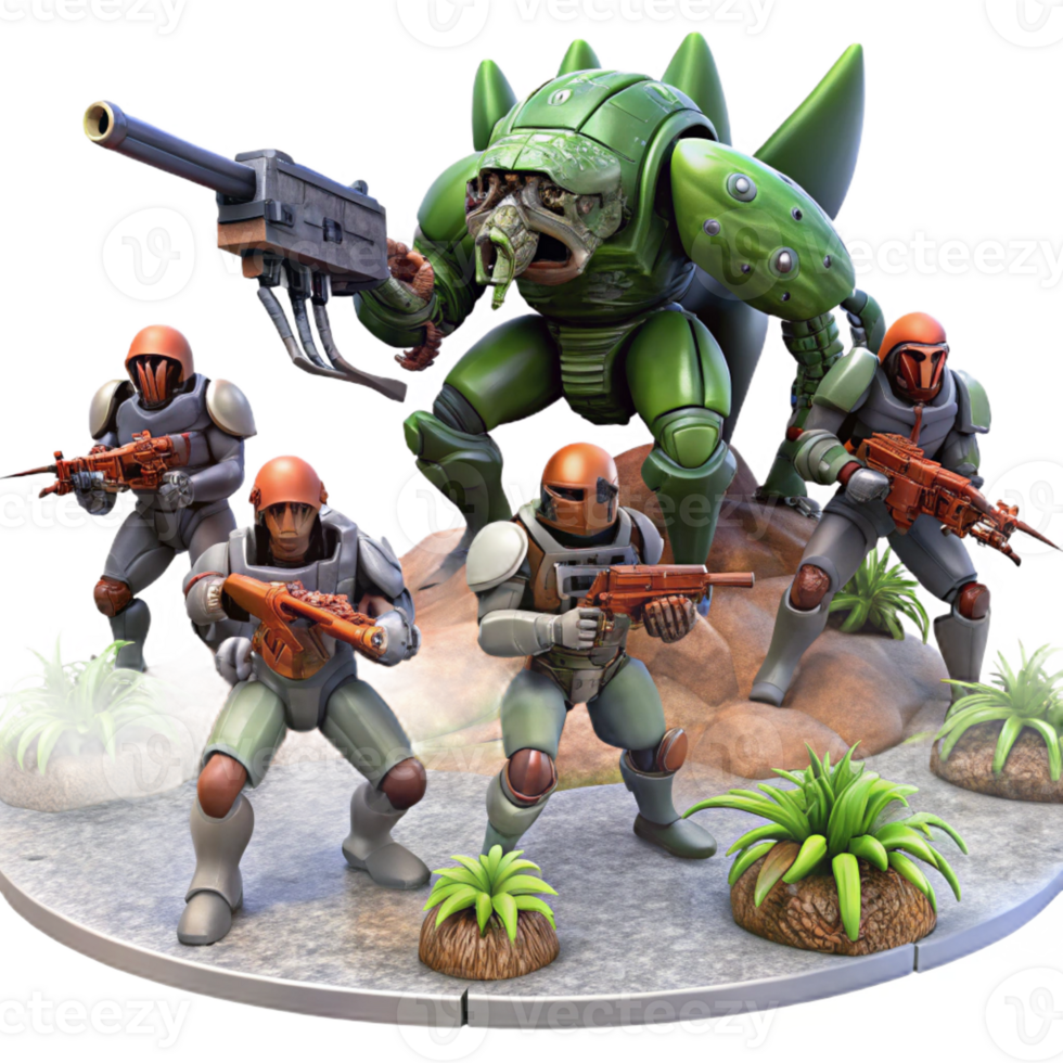 vibrant classic A Group of Space Marines Armed with Futur exclusive png
