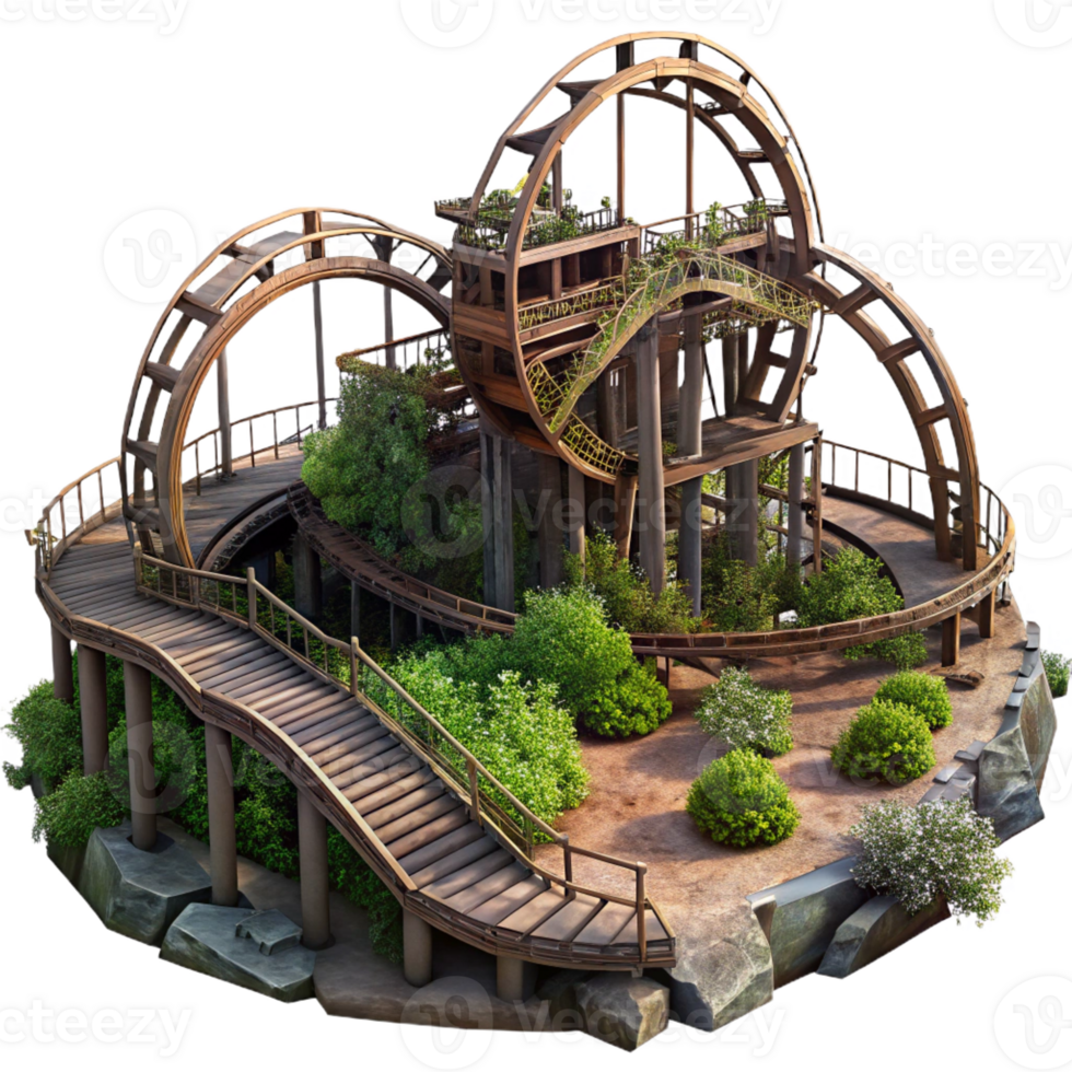 elegant minimalist Rusting Roller Coaster Abandoned Amusement Park high quality png