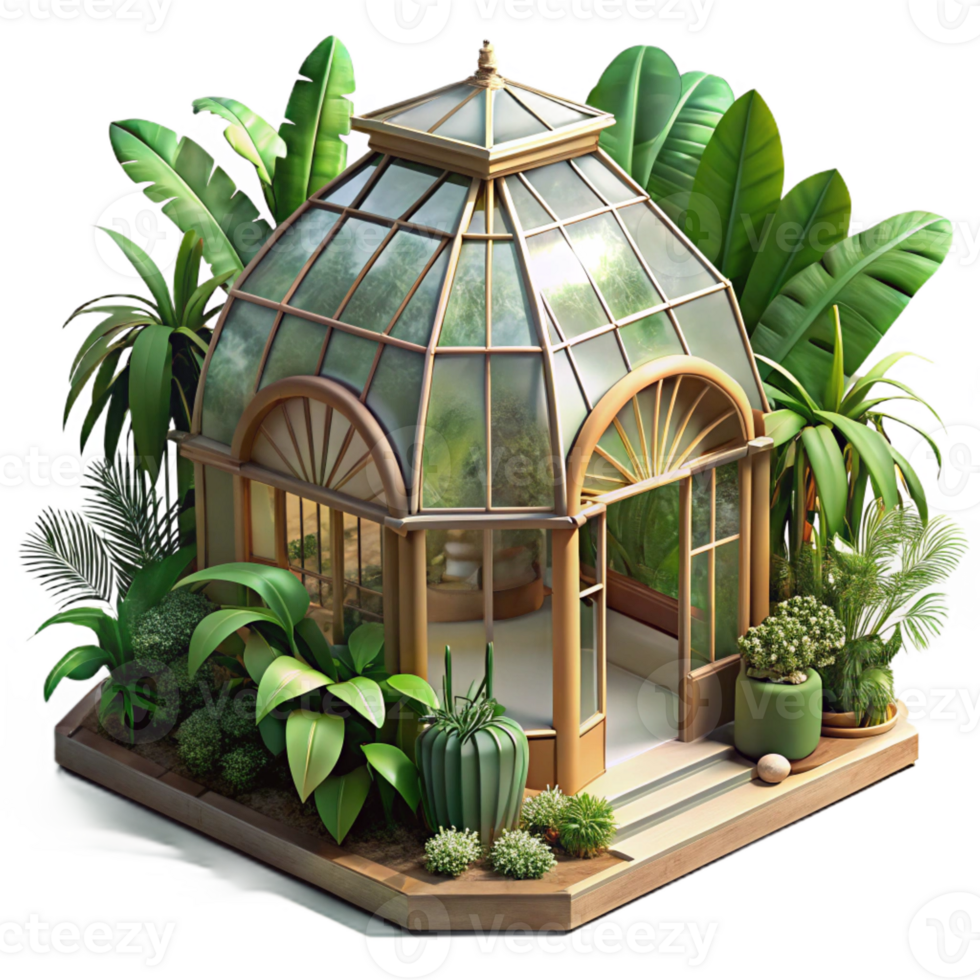 impressive classic Victorian Greenhouse Filled with Lush Tro genuine png