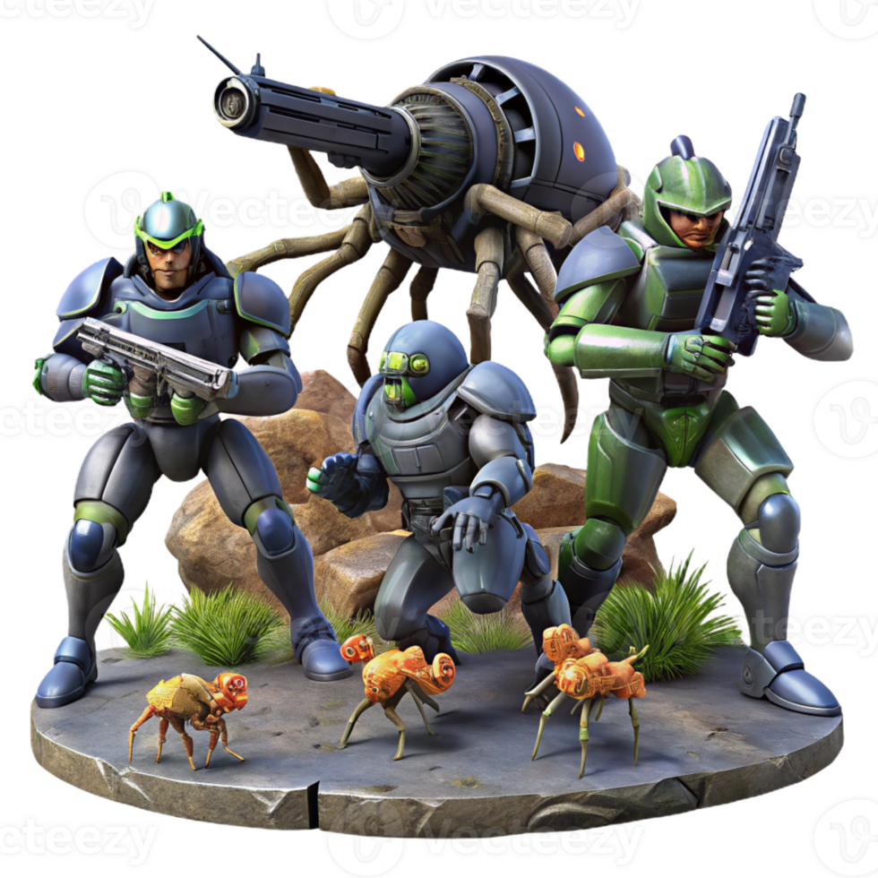 magnificent minimalist A Group of Space Marines Armed with Futur professional png