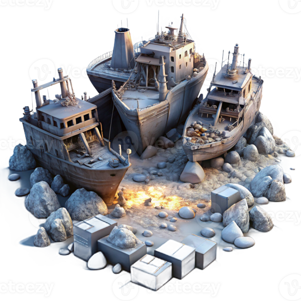 vibrant minimalist A Spaceship Graveyard Filled with Decaying high quality png