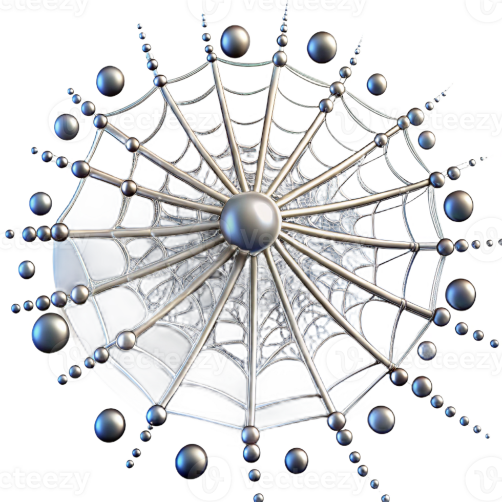 beautiful abstract A Close Up of a Spider Web Covered in D detailed png