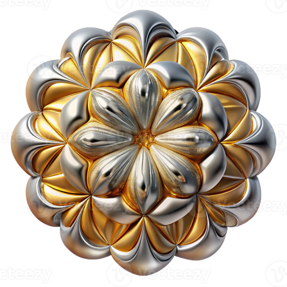 impressive classic Complex Fractal Pattern Metallic Render high resolution png