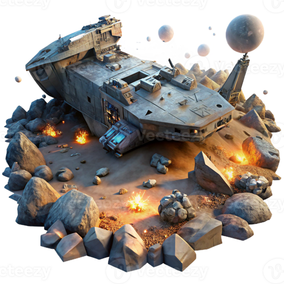 elegant classic Derelict Spaceships a Graveyard in Space genuine png
