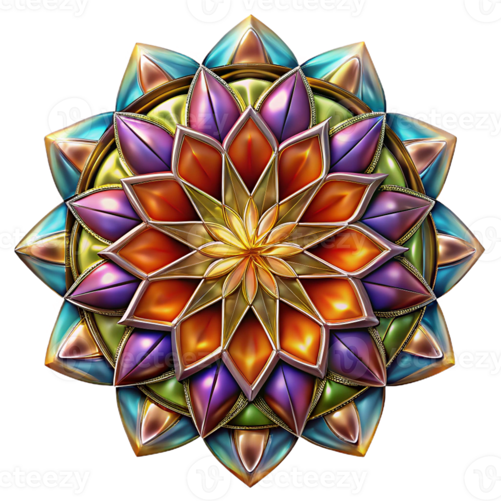 dramatic creative A Kaleidoscope of Vibrant Stained Glass detailed png
