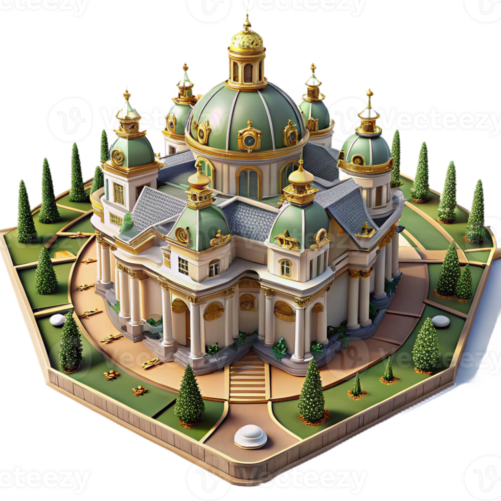 magnificent abstract A Baroque Palace with Ornate Gardens Opul exclusive png