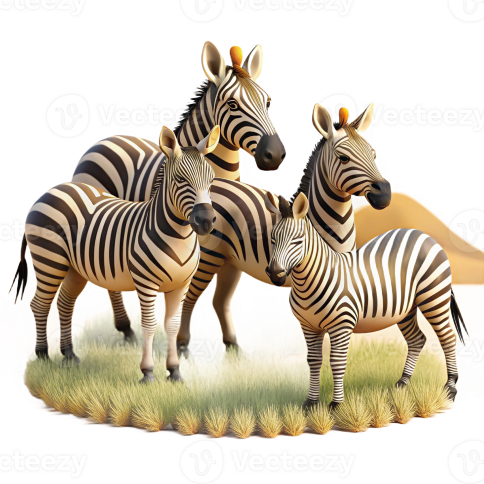 magnificent traditional A Group of Zebras Grazing on the African premium png