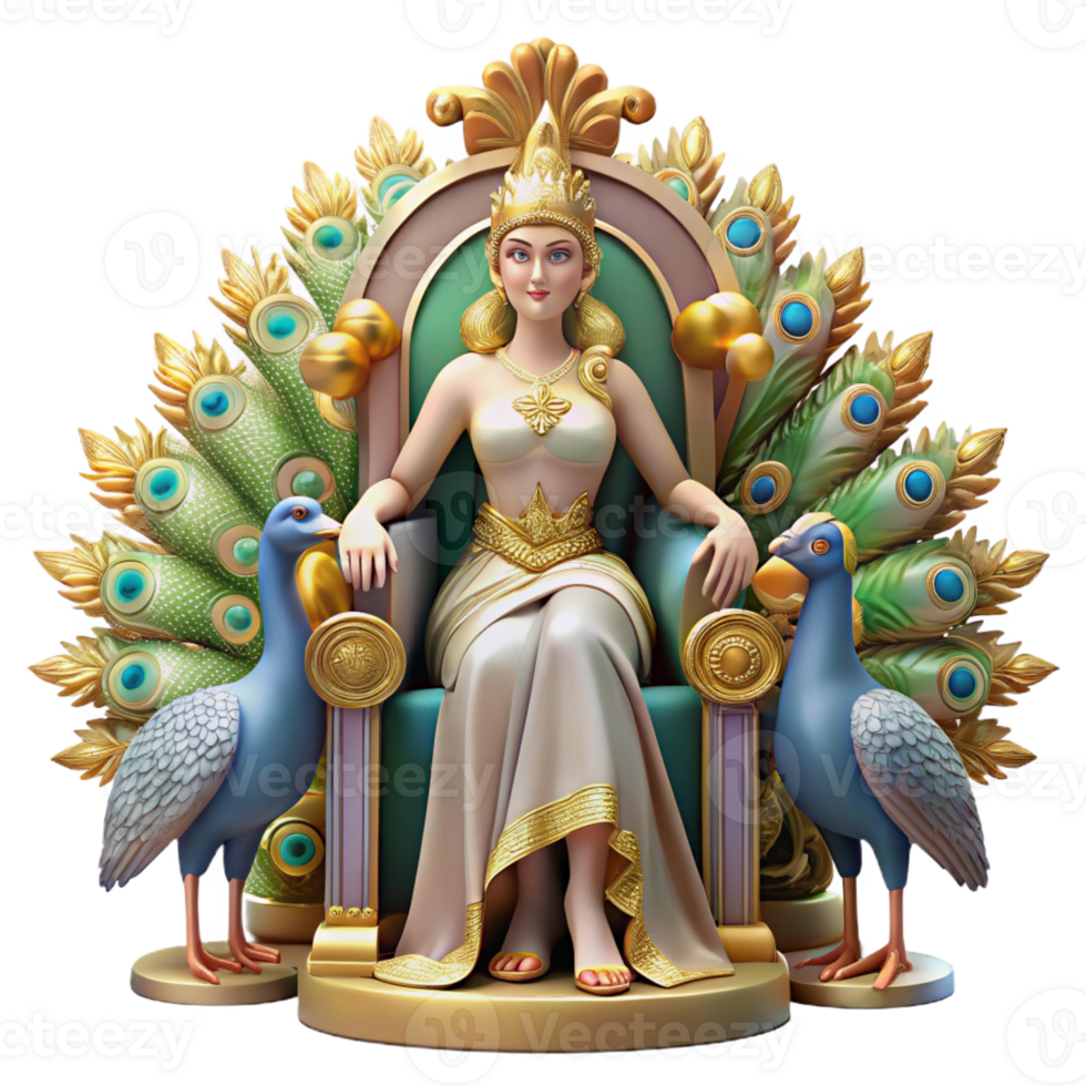 dramatic abstract Hera Queen of the Gods Seated on a Thro png
