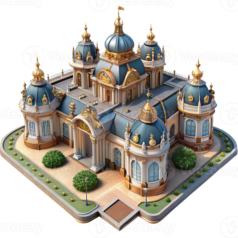 dramatic minimalist A Baroque Palace with Ornate Gardens Opul premium png