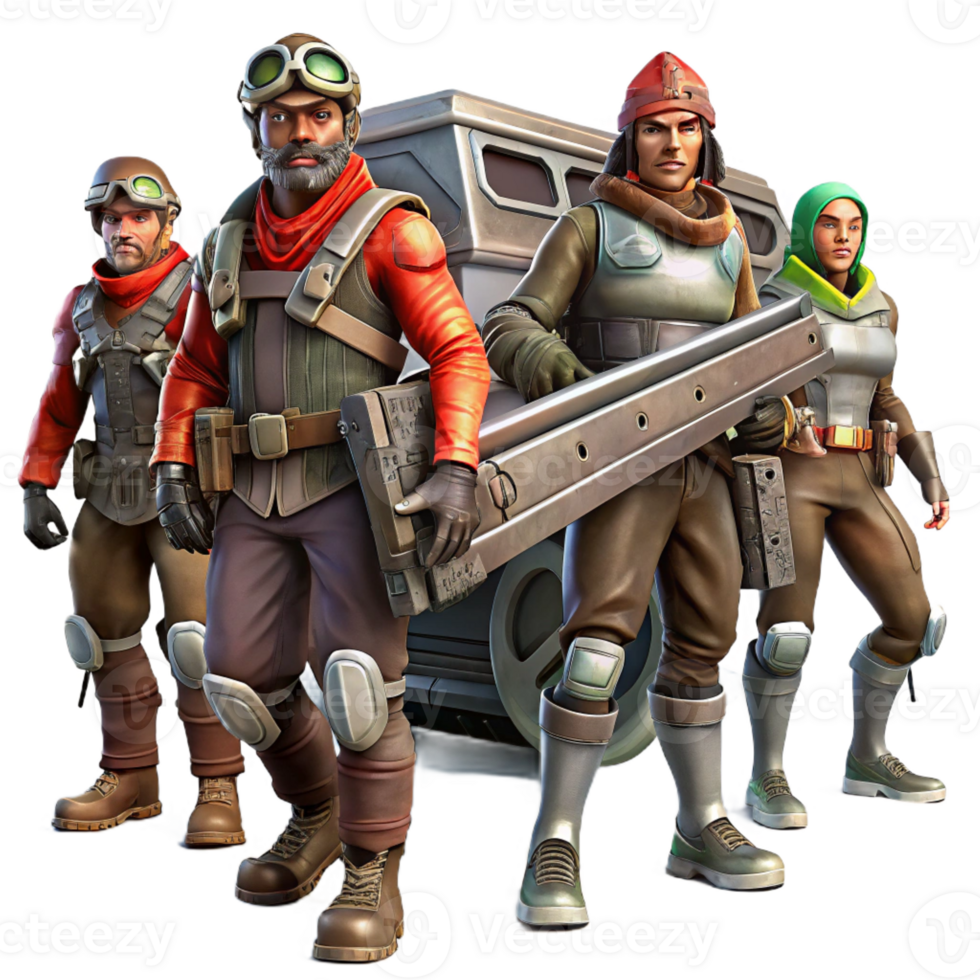beautiful modern A Group of Space Pirates Clad in Ragged authentic png