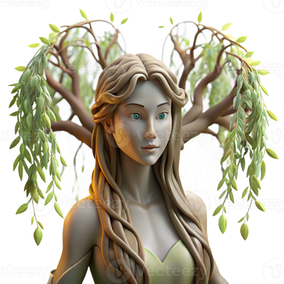 impressive contemporary A Serene Dryad Emerging from a Willow Tr high resolution png