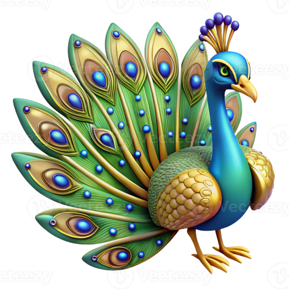 vibrant creative A Vibrant Peacock Displaying Its Magnific high resolution png