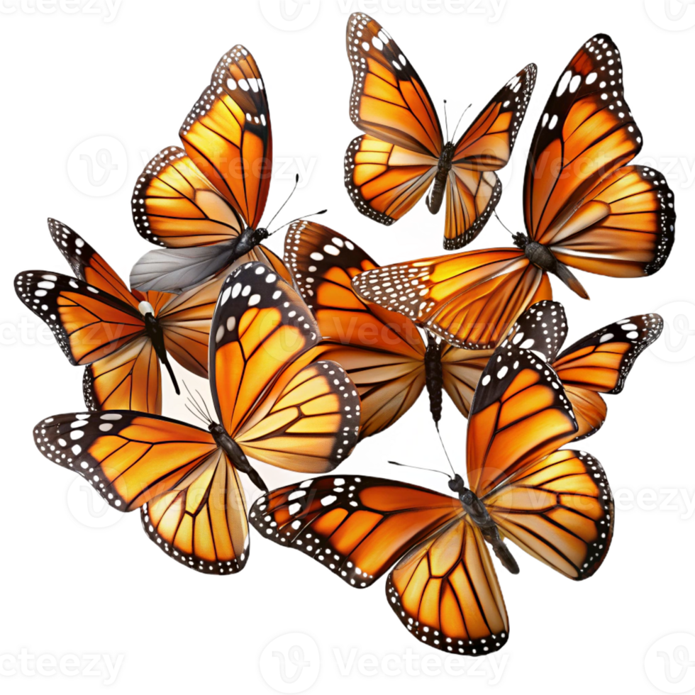 serene creative Monarch Butterfly Migration a Swarm high quality png