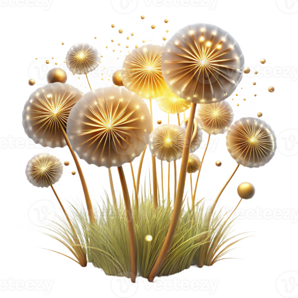 serene abstract A Field of Floating Dandelion Seeds Illum exclusive png