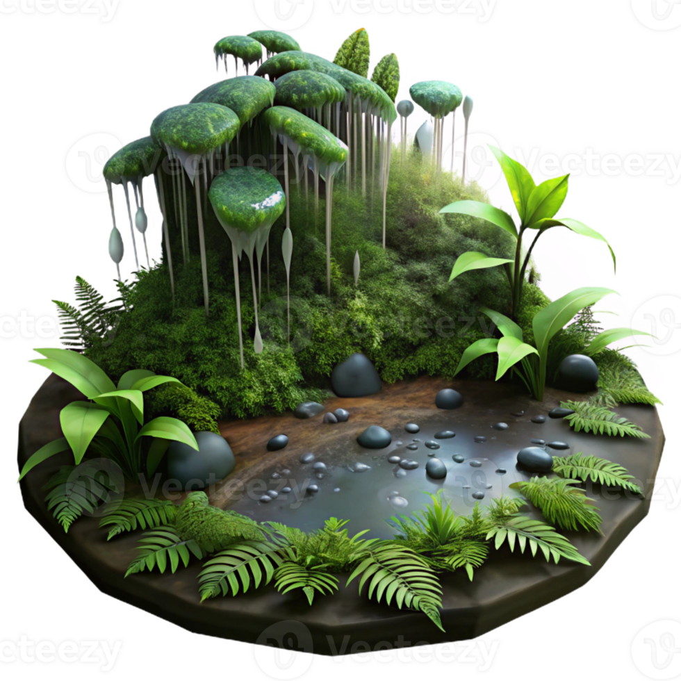 dramatic modern A Rain Soaked Forest Floor Covered in Mo original png