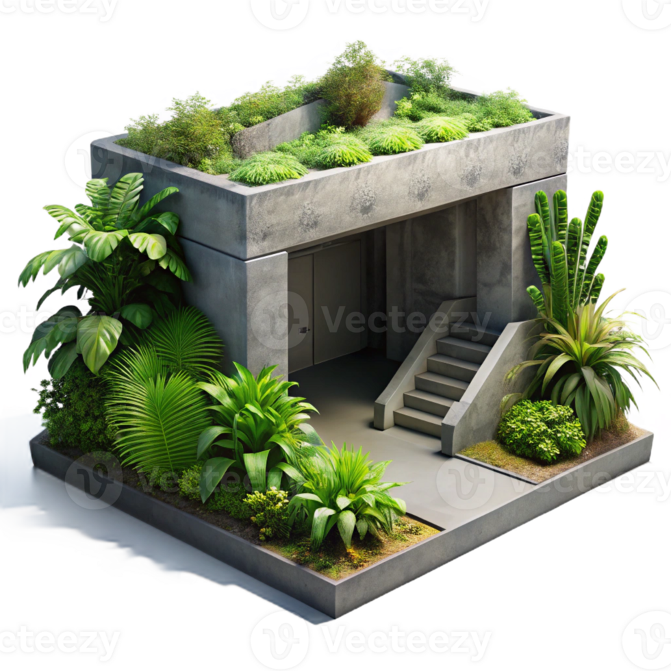 beautiful artistic A Brutalist Concrete Bunker Transformed I detailed png