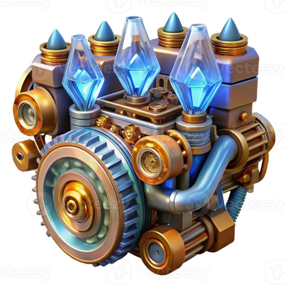 elegant abstract Intricate Steampunk Engine Design high quality png