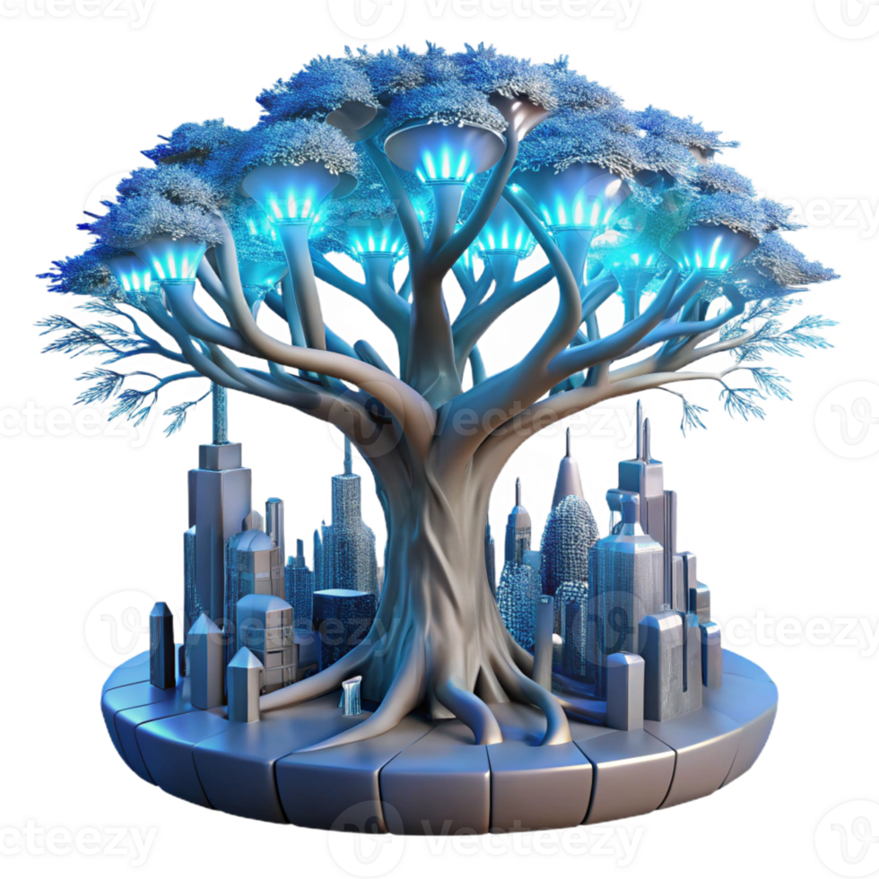 extraordinary rustic A Giant Bioluminescent Tree Its Branch detailed png