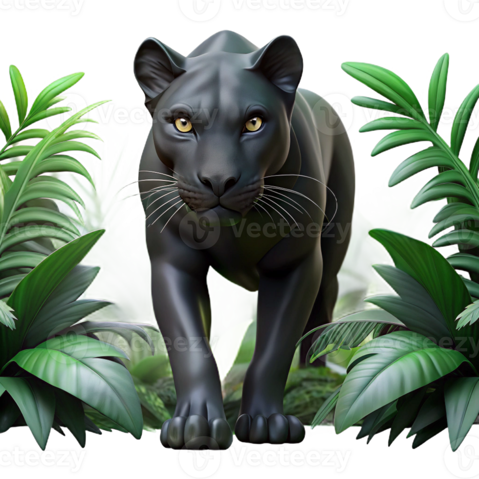 extraordinary artistic A Sleek Black Panther Prowling Through A high quality png