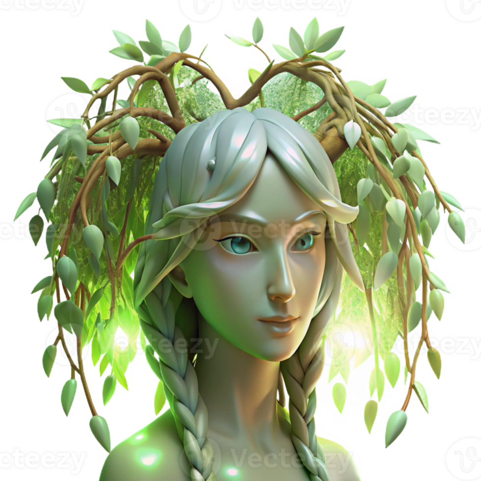 serene abstract An Ethereal Dryad Emerging from a Willow authentic png