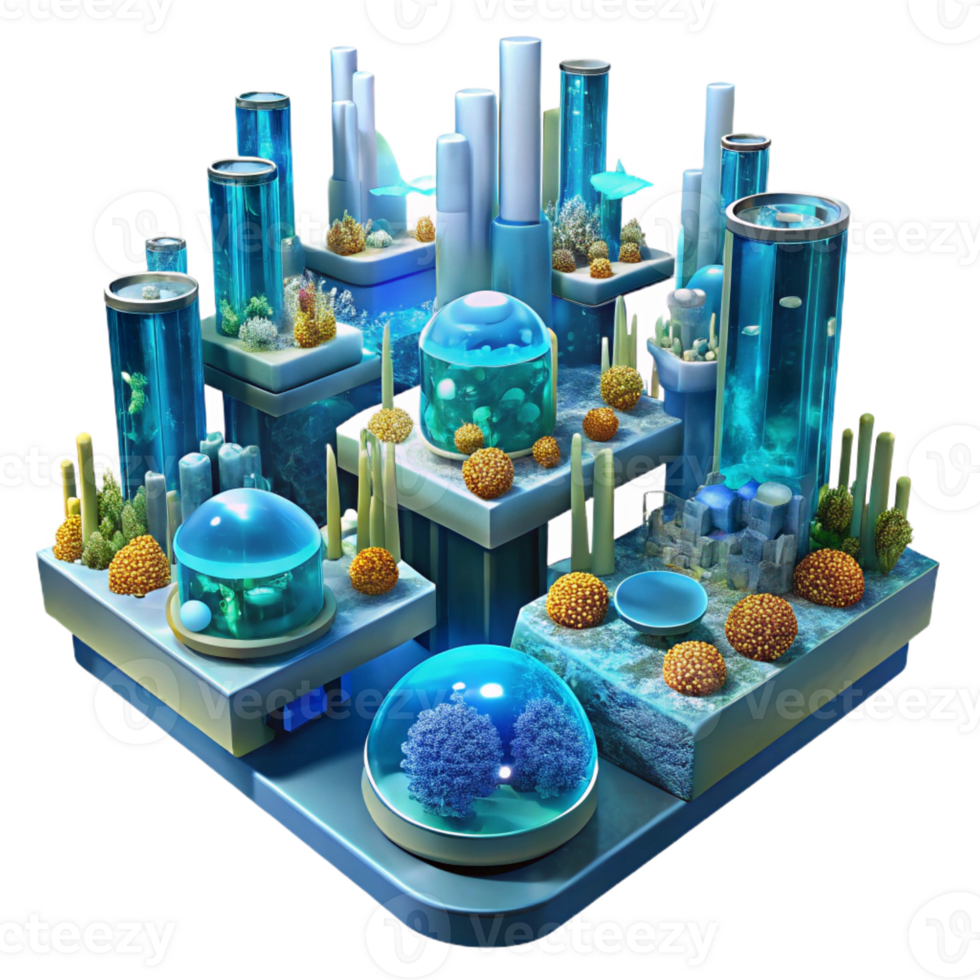 magnificent rustic Underwater City Bioluminescent Coral St original png