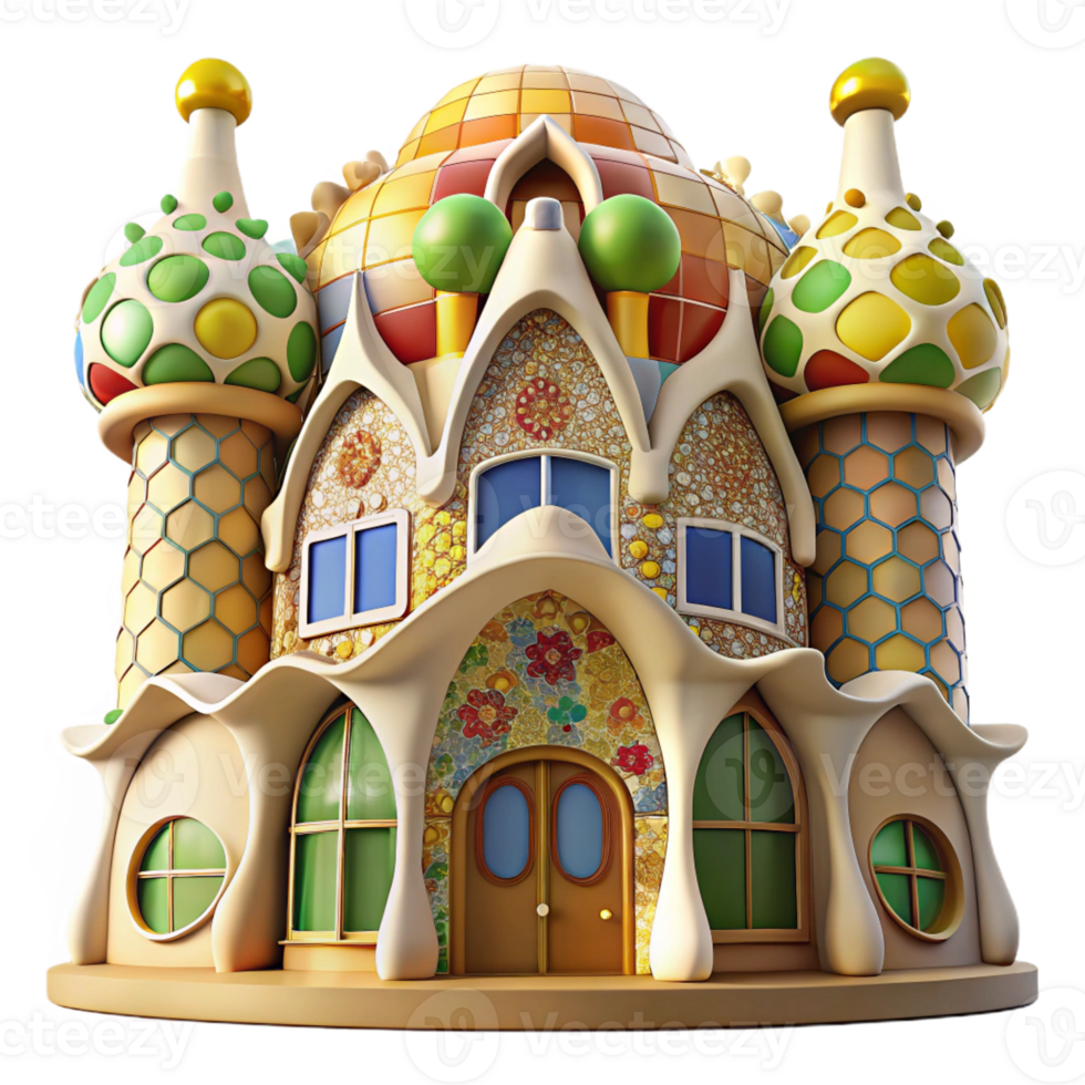 extraordinary modern A Gaudi Inspired Building with Colorful M authentic png