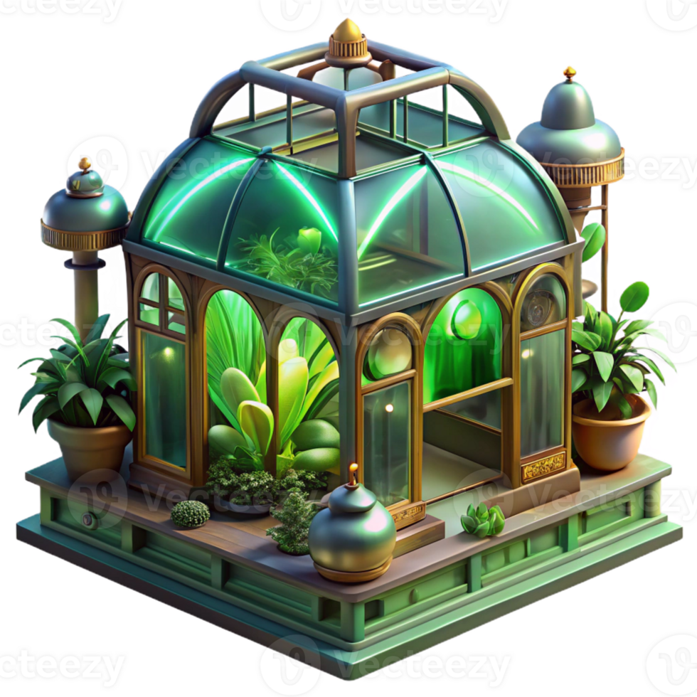 magnificent vintage A Steampunk Greenhouse Filled with Exotic genuine png
