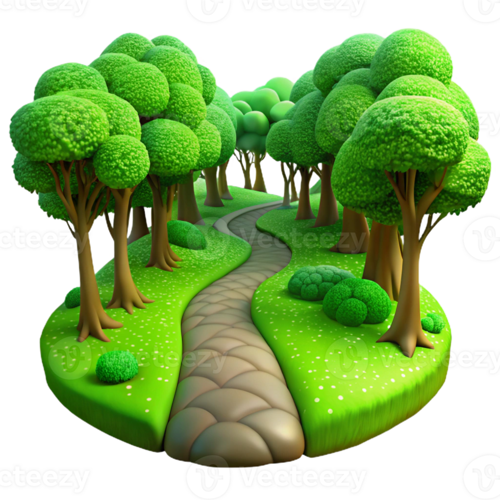 wonderful artistic Winding Forest Path Vibrant Autumn Leaves 4K png