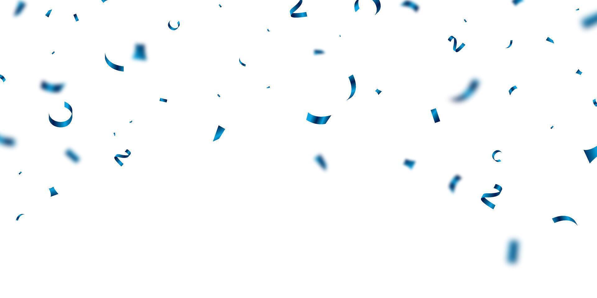 Blue confetti falling on a white background vector