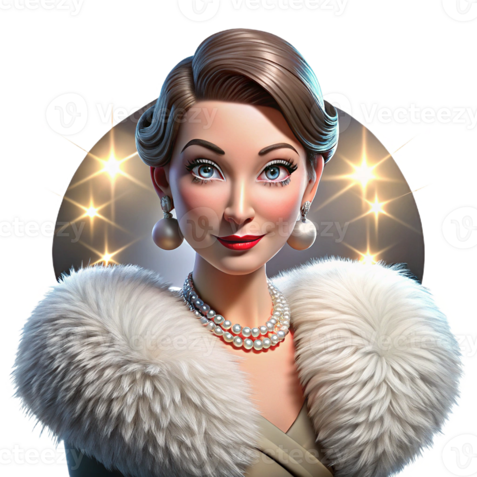 wonderful creative Portrait of a Glamorous Movie Star With authentic png