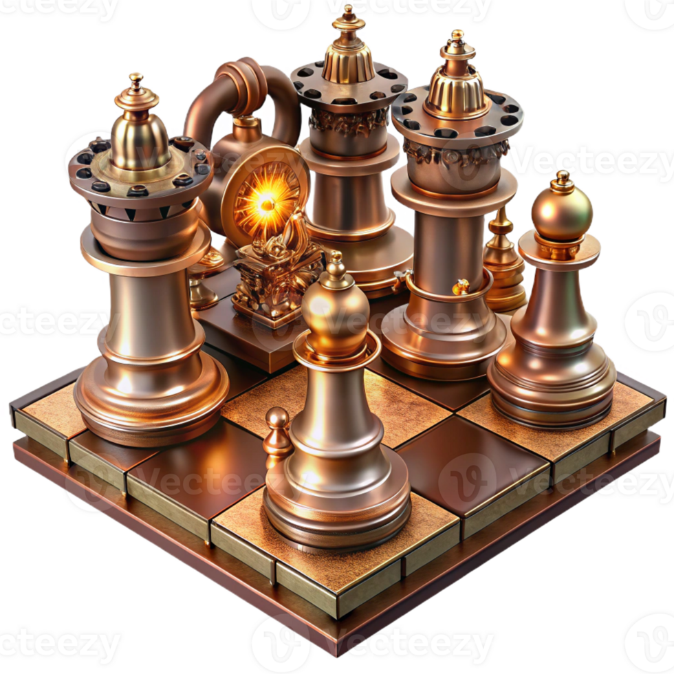 stunning rustic A Steampunk Chess Set with Ornate Piece exclusive png
