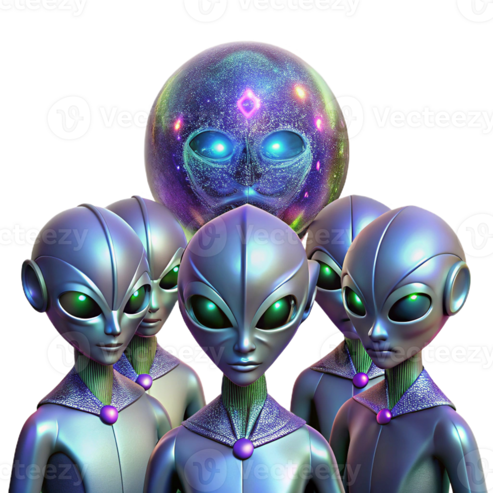 wonderful abstract A Group of Alien Diplomats with Iridescen high resolution png