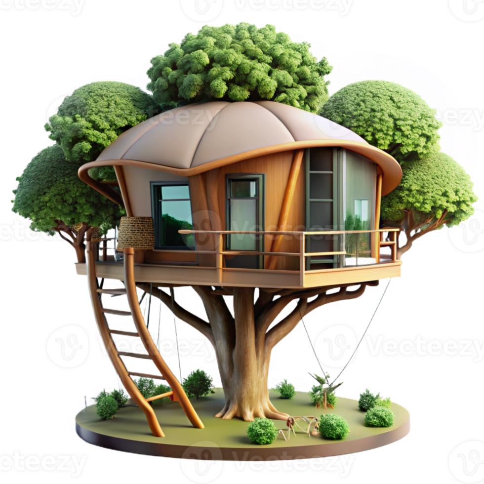 stunning rustic A Modern Treehouse Built Into the Canopy O high quality png
