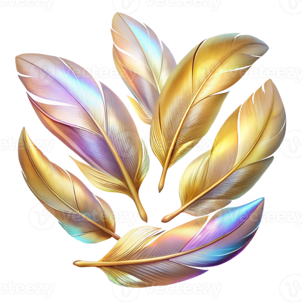 extraordinary traditional Iridescent Feathers Floating in Field exclusive png