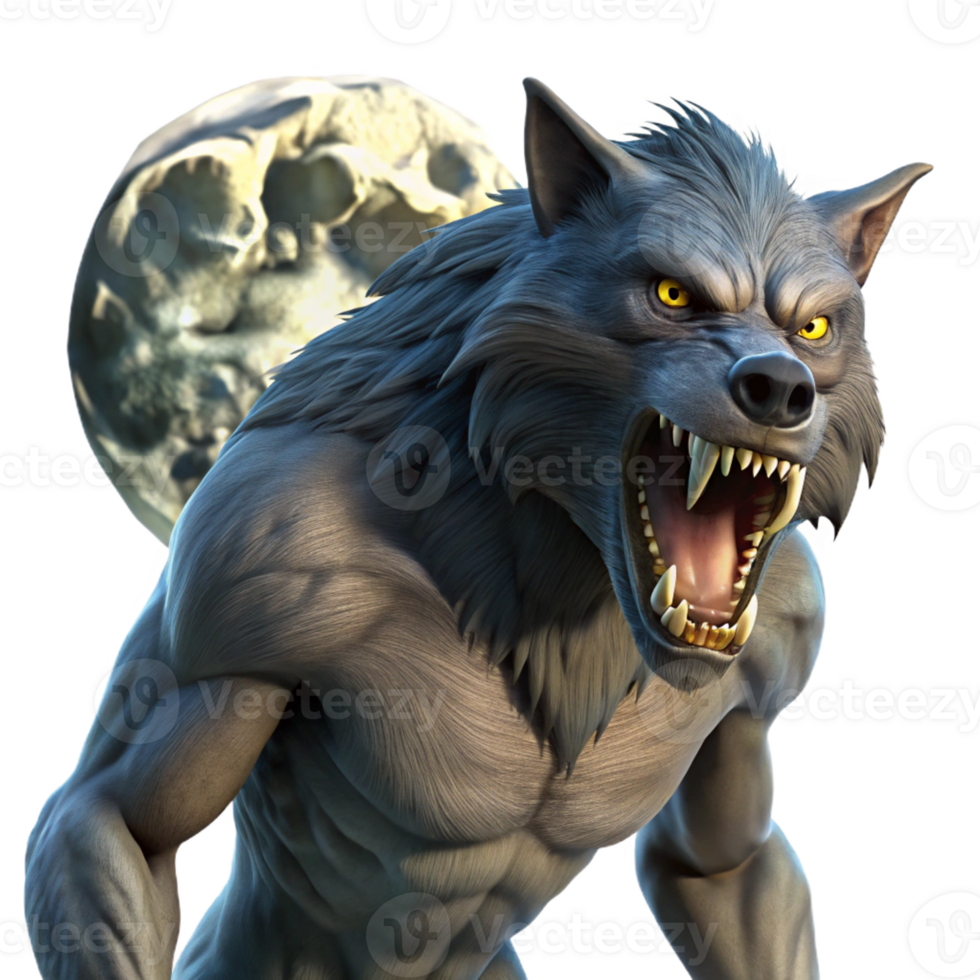 serene creative A Fierce Werewolf Howling at the Full Moon genuine png