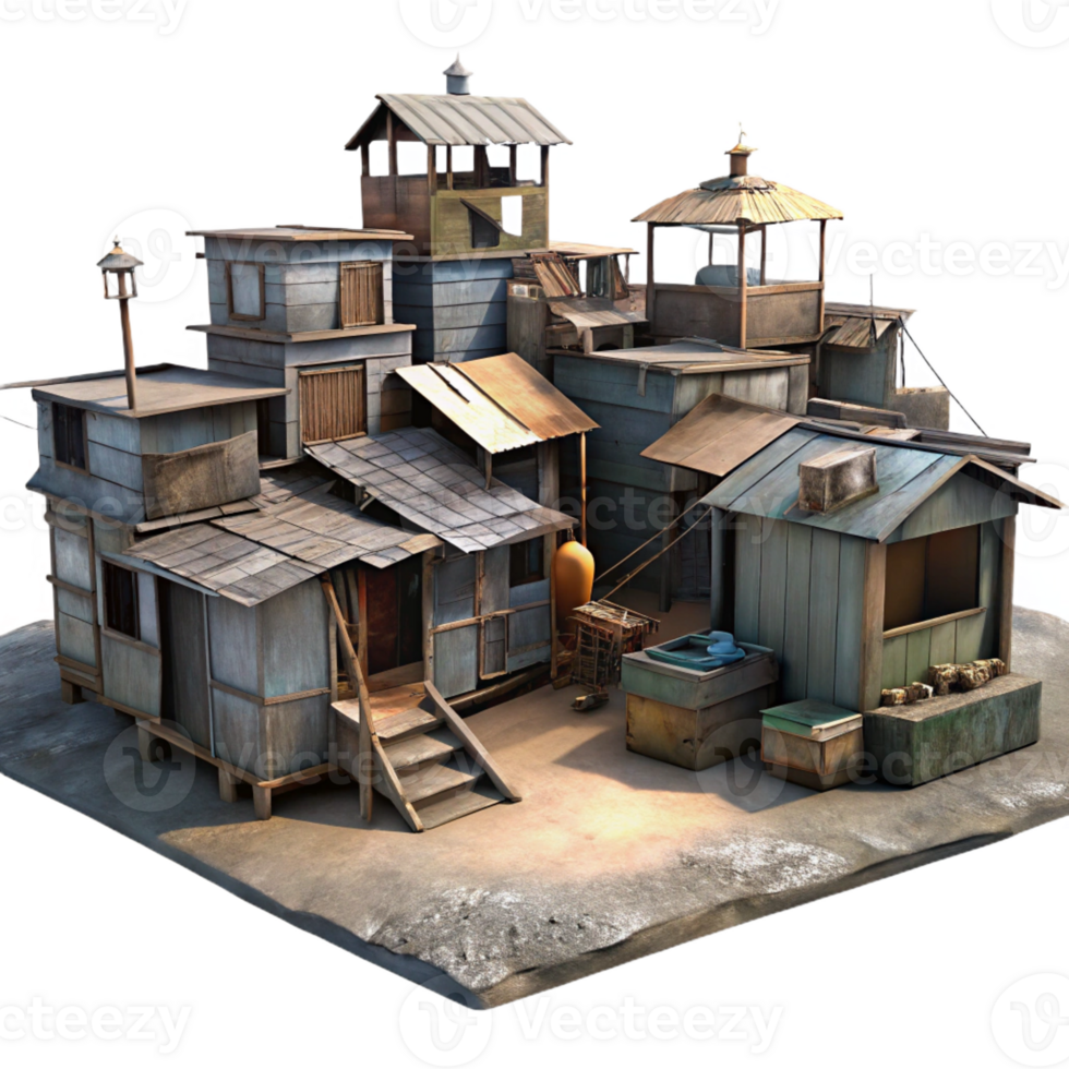 magnificent abstract A Shantytown Built from Scrap Materials G original png