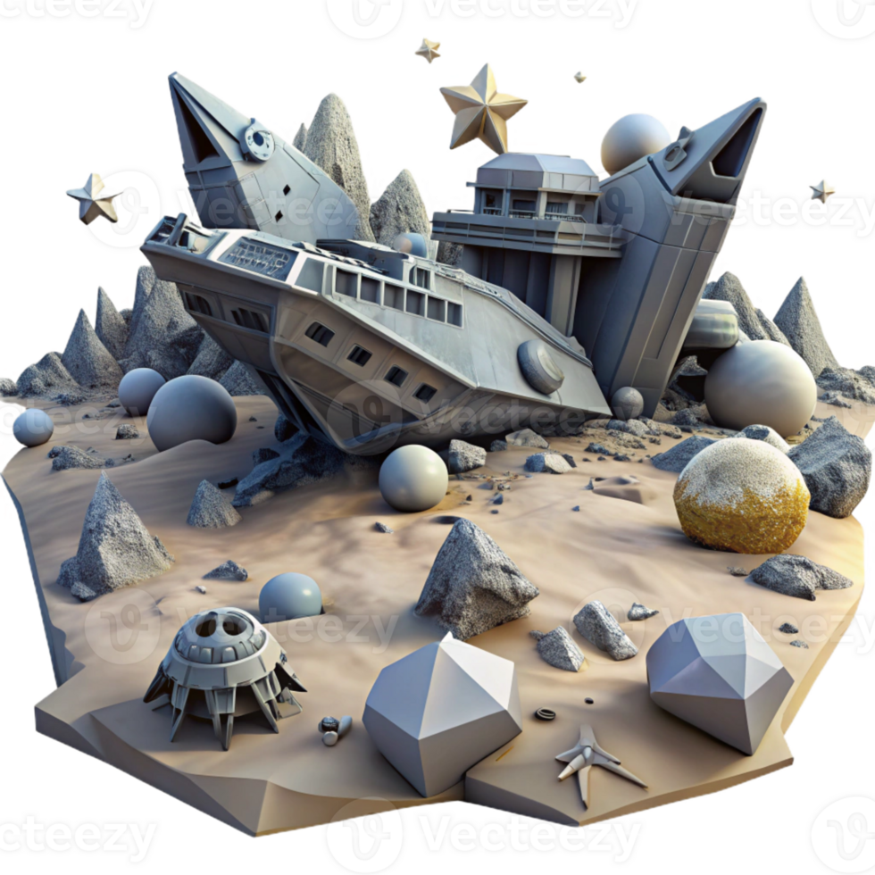 extraordinary minimalist A Spaceship Graveyard Filled with Derel genuine png