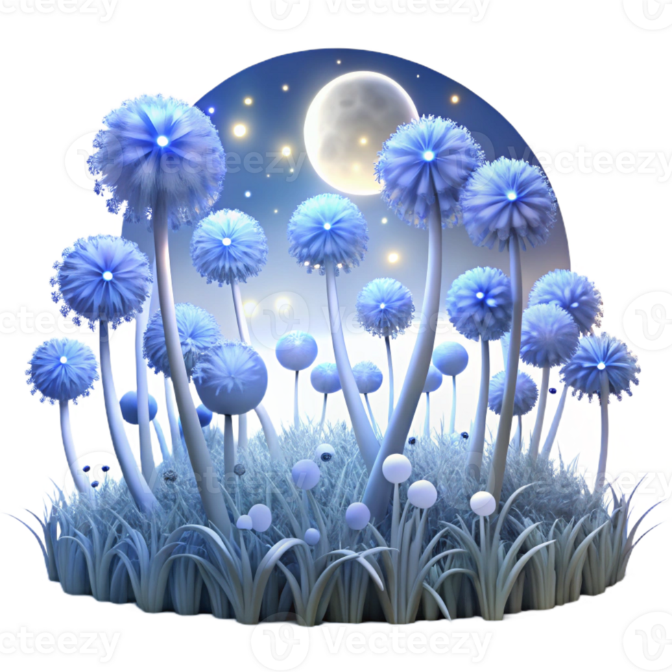 elegant traditional A Field of Glowing Dandelions Illuminat high resolution png
