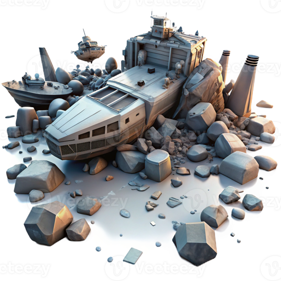 beautiful creative Derelict Spaceships a Graveyard in Space original png